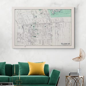 1873-Karte von Flatbush Brooklyn - Historischer Stadtplan von New York City Borough, Straßen, Eigentumsgrenzen und urbanes Wachstum in Kings County