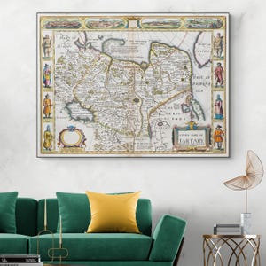 1626 Map of Tartary by John Speed – Historic Cartography of Central Asia Depicting Early Geography, Tribes & Regions of the Old World