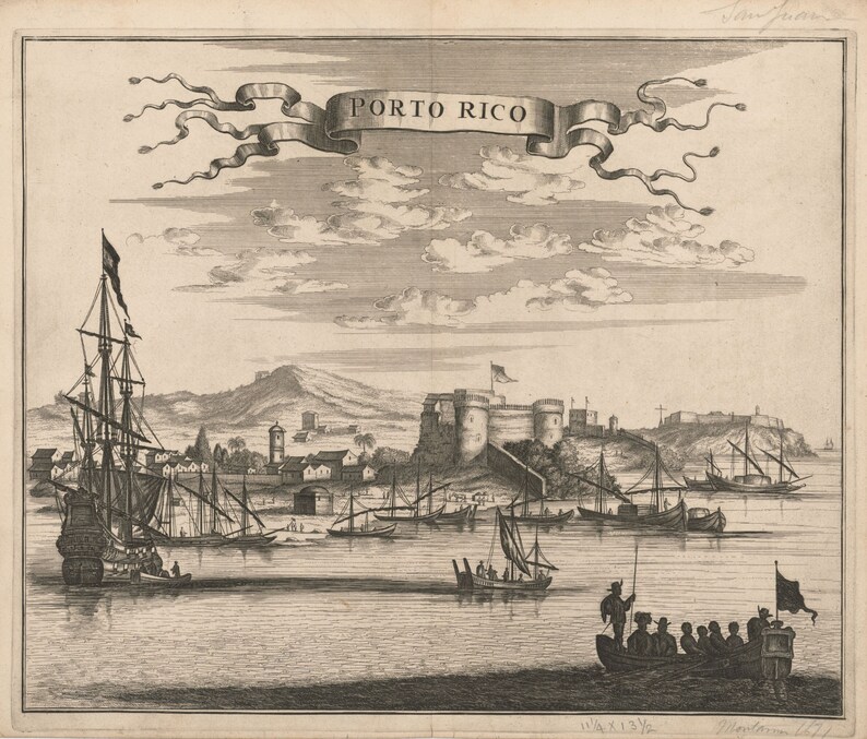 Puerto Rico Colonial Map 1670 Earliest Map of San Juan Puerto Rico Colonial Latin - Etsy New Zealand