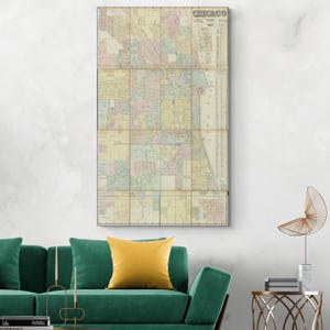 1863 Map of Chicago Illinois American History Cartography Decor Fine Art Print