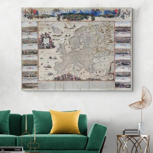 Carte de l'Europe, Pays-Bas, XVIIe siècle, Âge d'or de la cartographie hollandaise, histoire, décoration, impression d'art