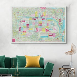 1879 Map of Kyoto Japan – Meiji-Era City Cartography – Temples, Streets, Districts & Traditional Landmarks of Imperial Japanese Capital