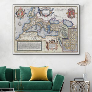 1603年 アブラハム・オルテリウス 古代ローマ帝国の地図 世界史 地図装飾 美術印刷