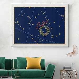Ilustração do Zodíaco Corona Borealis do século XVII, Constelação do Signo Estelar, Astrologia, Decoração, Impressão de Belas Artes