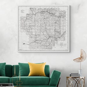 1932 Topographische Karte von Gila National Forest New Mexico amerikanische Forstwirtschaft Geographie Kartographie Geschichte Dekor Fine Art Print