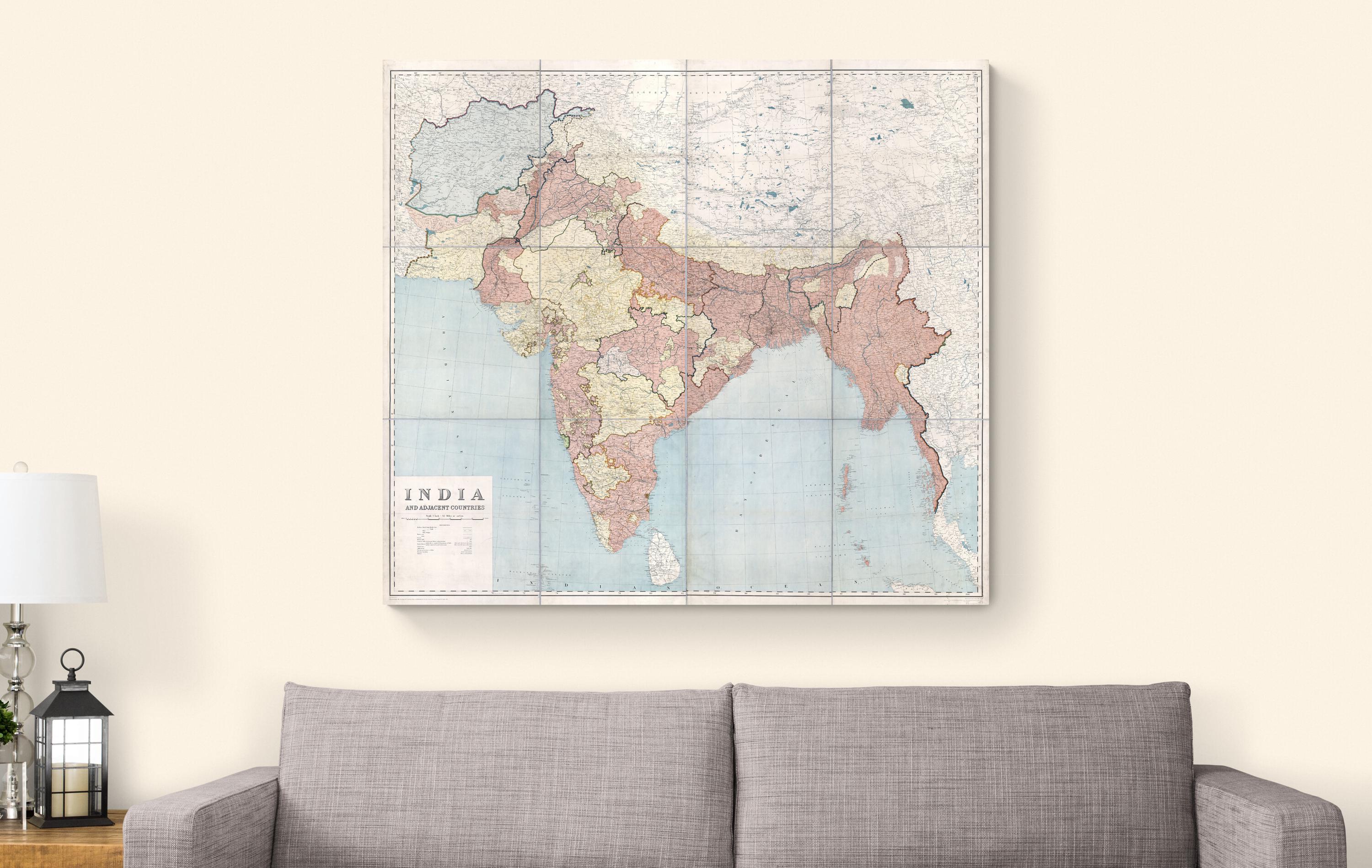 1915 Map of India – Historic British Raj Cartography Depicting ...