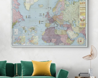 1940 Japanese Map of Europe & North Africa – WWII Axis-Era Map Showing Political Boundaries, Cities, Railways and Military Zones