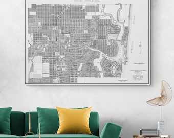 1925 Map of Fort Lauderdale Florida – Historic Early 20th Century Cartography Showing Broward County Streets, Neighborhoods & Urban Growth