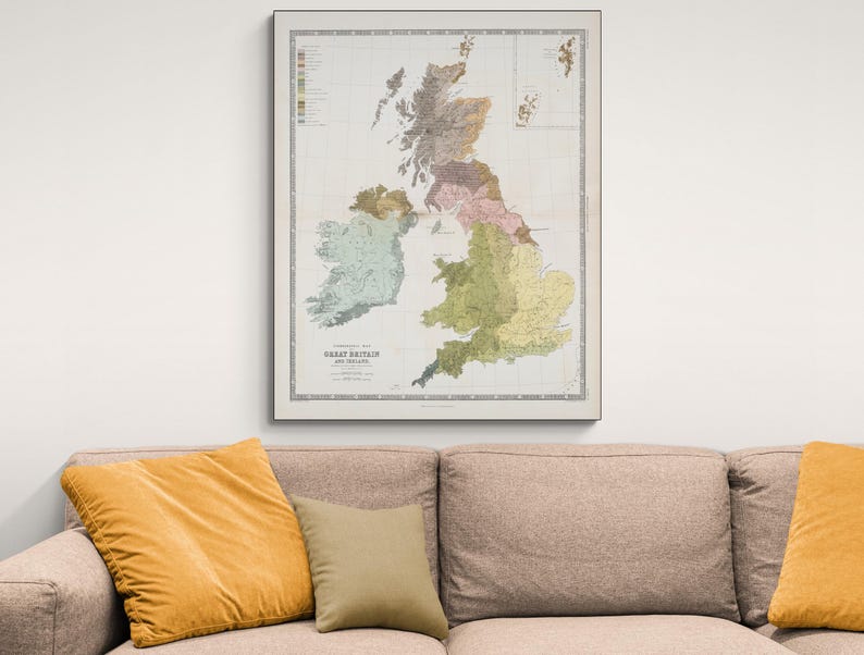 19th Century Ethnographic Map of Great Britain & Ireland – Cultural and