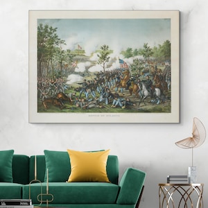 Batalla de Atlanta 1864 – Impresión artística de la Guerra Civil Estadounidense / Ilustración militar histórica / Decoración de pared de bellas artes sobre la historia de EE. UU.
