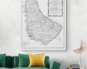 1750 Map of the Island of Barbados – Colonial Caribbean Cartography – Parishes, Plantations, Coastal Features & British Island Settlements