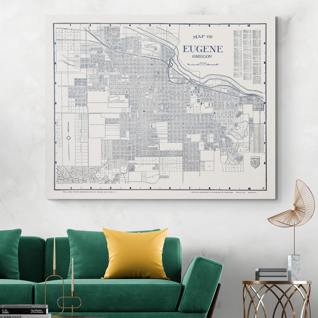 1920 Map of Eugene Oregon - Historic City Map Showing Streets ...