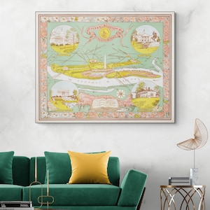Cherry Blossom Map of Washington DC – Illustrated Map Celebrating Washington’s Iconic Cherry Blossom Festival & Historic National Landmarks