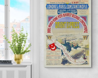Orient Express Poster – 1888 Vintage Train Travel Advertisement Art Print | Transcontinental Railway History Decor | Fine Travel Print