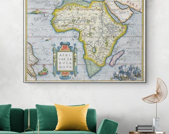 1572 Afrika-Karte von Abraham Ortelius - Renaissance-Kartographie aus Theatrum Orbis Terrarum, erster moderner Weltatlas