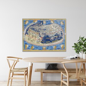 1482 Ptolemeusz Mapa świata Średniowieczna Mappa Mundi Płaska Ziemia Przedkolumbijska Kartografia Historia Wystrój Wydruk artystyczny