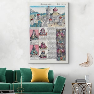 First Temple of Solomon – 1493 Nuremberg Chronicle Jerusalem Art Print | Holy Land Biblical History Decor | Fine Religious Poster