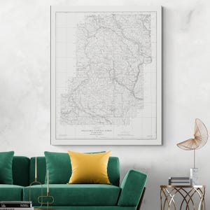Mapa de 1922 da Floresta Nacional de Wenatchee – Mapa florestal antigo do estado de Washington mostrando estradas, picos, rios, postos de guardas florestais e limites