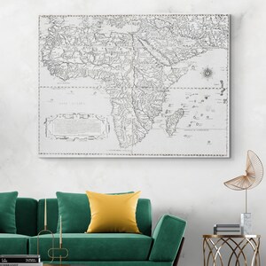 Landkarte Afrika - 1562 Paolo Forlani Lafreri Schule Kunstdruck | Erste moderne afrikanische Landkarte | Kartographie-Geschichtendekor | Kunstposter