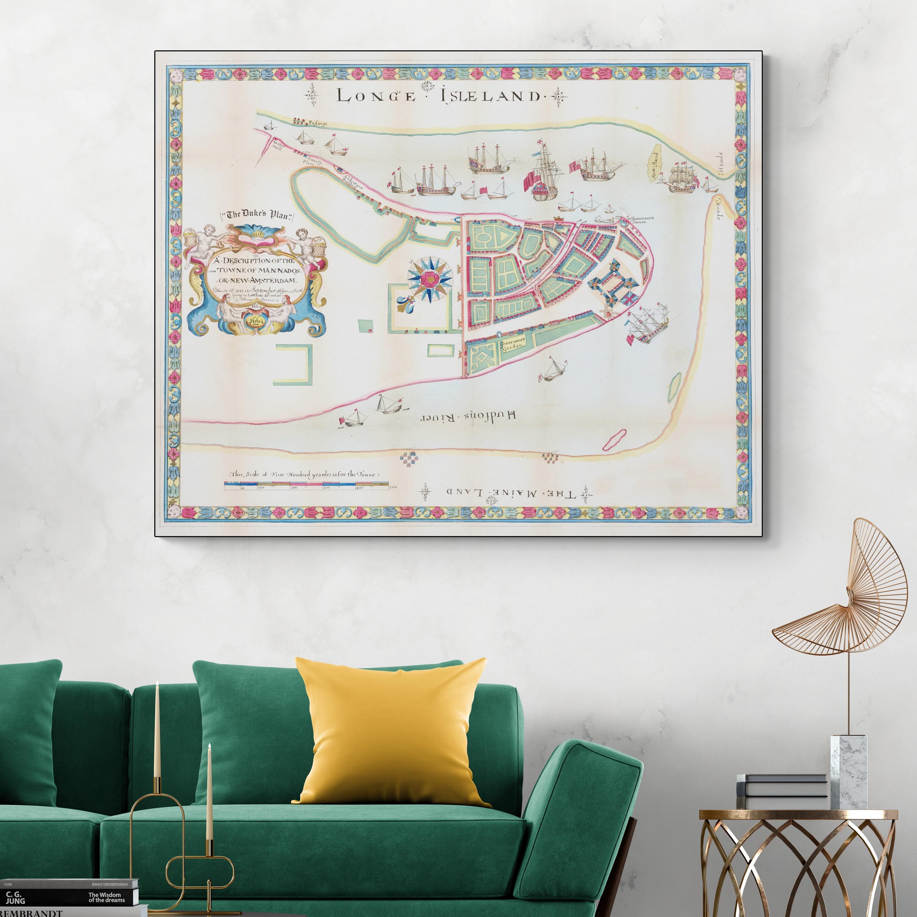 1664年のニューアムステルダムの地図 – ニューヨーク市の初期計画