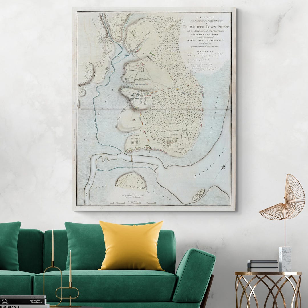 1780 Battle of Springfield Map – Revolutionary War Military Plan ...