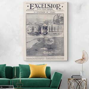 Titanic Sinking Map – 1912 Newspaper Illustration Art Print | Maritime Tragedy World History Decor | Fine Nautical Classroom Poster