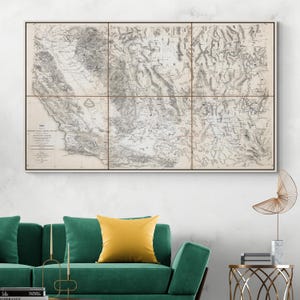 1892 Scientific Map of Death Valley – Historic U.S. Geological Survey Depicting Terrain, Elevation and Natural Features of the American West