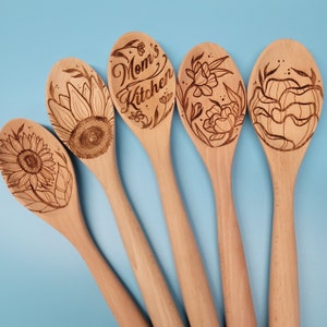Mother's Day Spoon | Mothers Day Flowers Engraved Kitchen Decoration