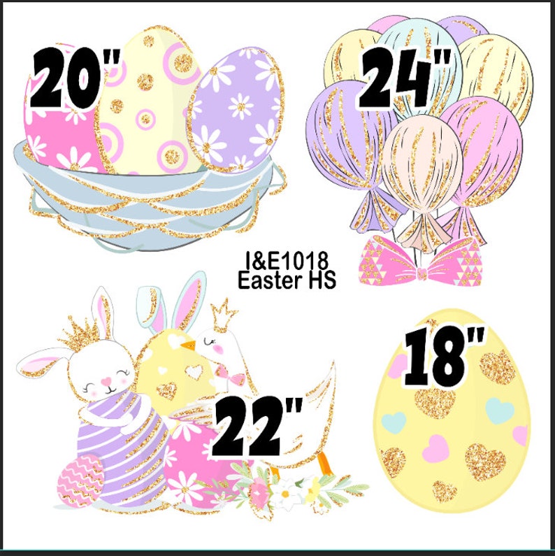 glitter pink EASTER YARD CARDS yard cards purple easter eggs easter bunny