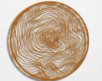 Escultura de pared irregular de metal y cobre life1, decoración de pared única, arte de pared abstracto, colgante de pared redondo de metal de bronce, escultura de pared contemporánea