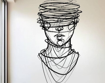 picasso face metal wall sculpture,confused man face metal wall decor,metal abstract scribble face for wall decor,abstract metal home decor