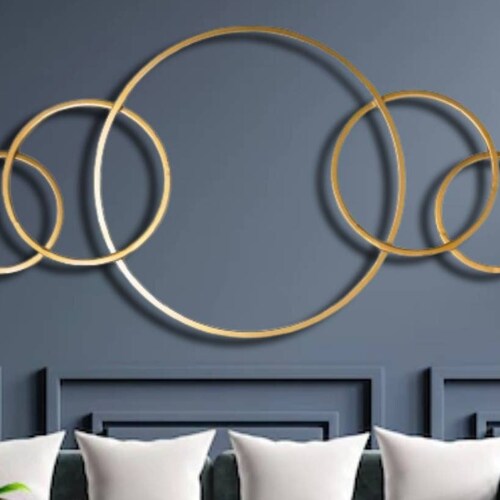 Golden Metal Frame Artwork for Wallmetal Geometric Wall Etsy