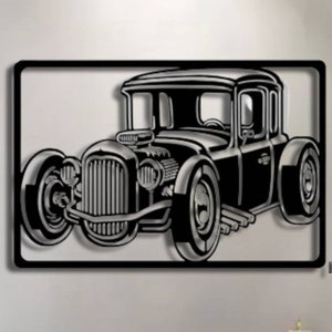 vintage car metal sign for wall,retro car wall hanging,vintage car sculpture for wall,retro car metal wall decor,classic car metal wall deco