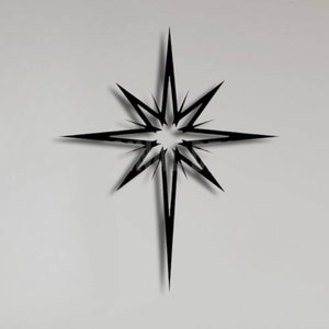 North Star Sign Black Metal Wall Art, North Star Sign Metal Wall Decor, North Star Sign Metal Wall Decor, Inwijdingsfeest cadeau