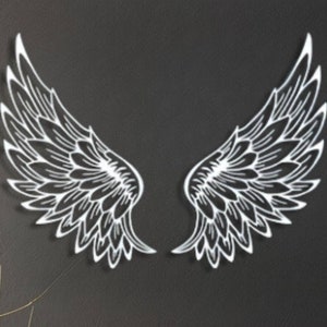 Large Angel Wings Metal Wall Art, Large Angel Wings wall hanging,baby girl nursery wall decor,Grief mourning home decor,memorial day deco