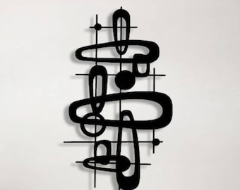 abstract metal wall decor,modern wall decor,minimalist metal wall hanging,elegant metal wall art,vertical wall hanging,chic wall design