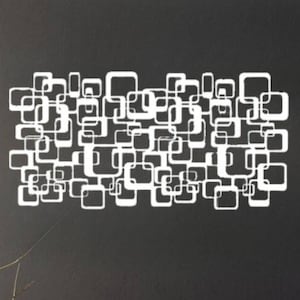 geometric horizontal white metal wall art,white metal wall hanging,asbtract white metal wall decor,minimalist white metal wall sculpture
