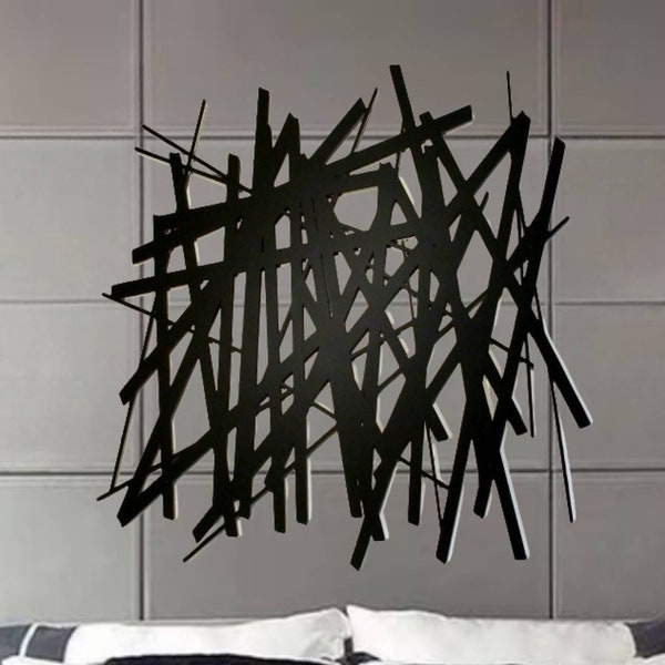 Metall Kreuz Stangen für Wand Dekor,abstrakte Metall Wandbehang,geometrische Linien Wand Skulptur,3D Metall Wandschild,Kinder Zeichnung Wanddekor