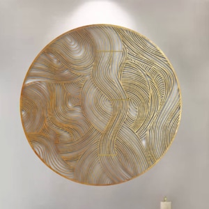 life 4 circular abstract metal wall sculpture,unique wall deco,abstract wall deco,gold metal wall decor,contemporary metal wall sign