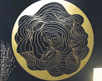 life4 golden metal irregular wall sculpture,unique wall decor,abstract wall art,round golden metal wall hanging,contemporary wall sculpture