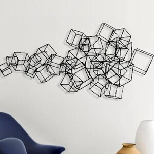 Decoración de pared exterior impermeable, arte de pared de metal minimalista, colgante de pared de metal moderno, escultura de pared de metal minimalista, decoración de pared minimalista