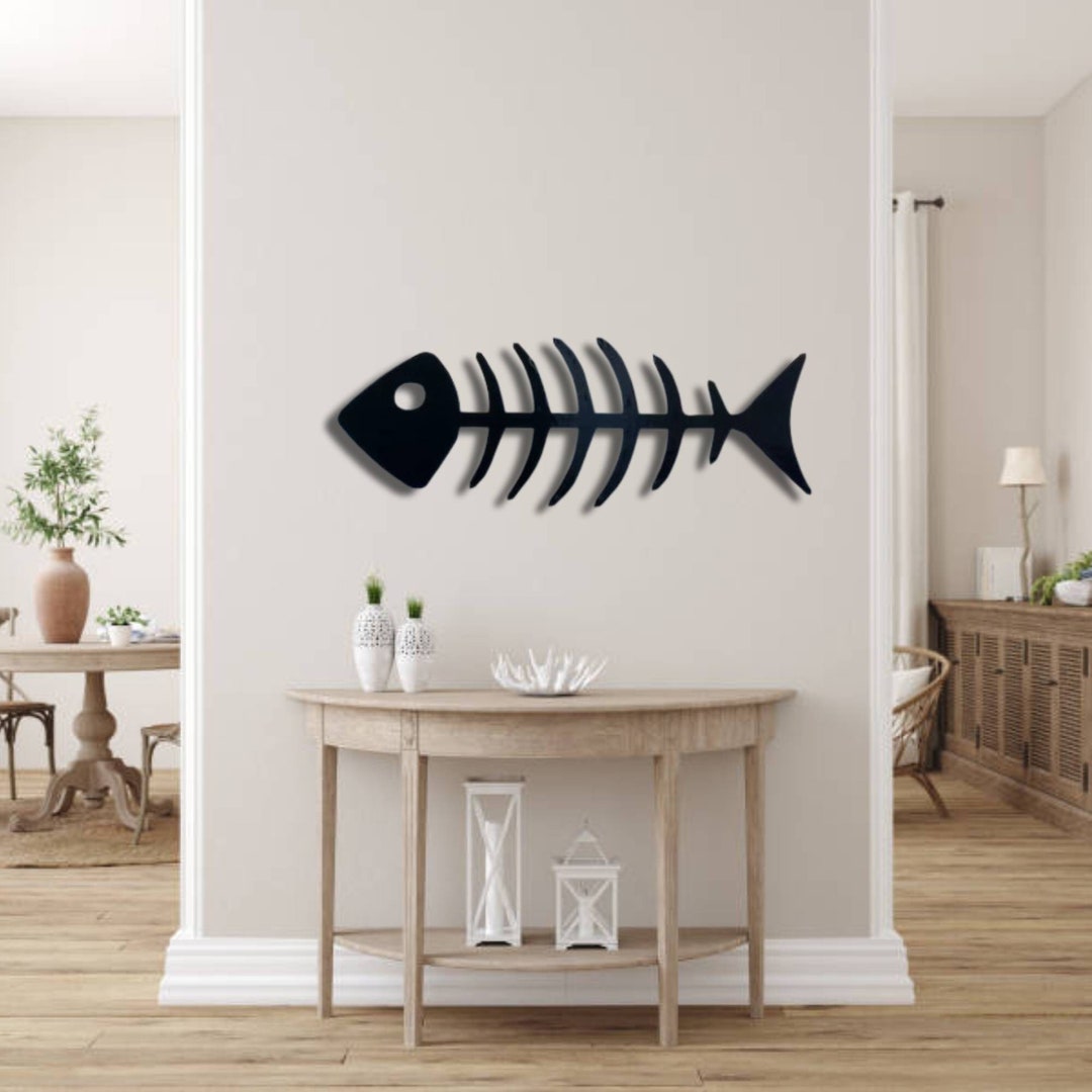 Fishbone Metal Wall Sculpture,fishbone Metal Wall Decor,metal Fishbone ...