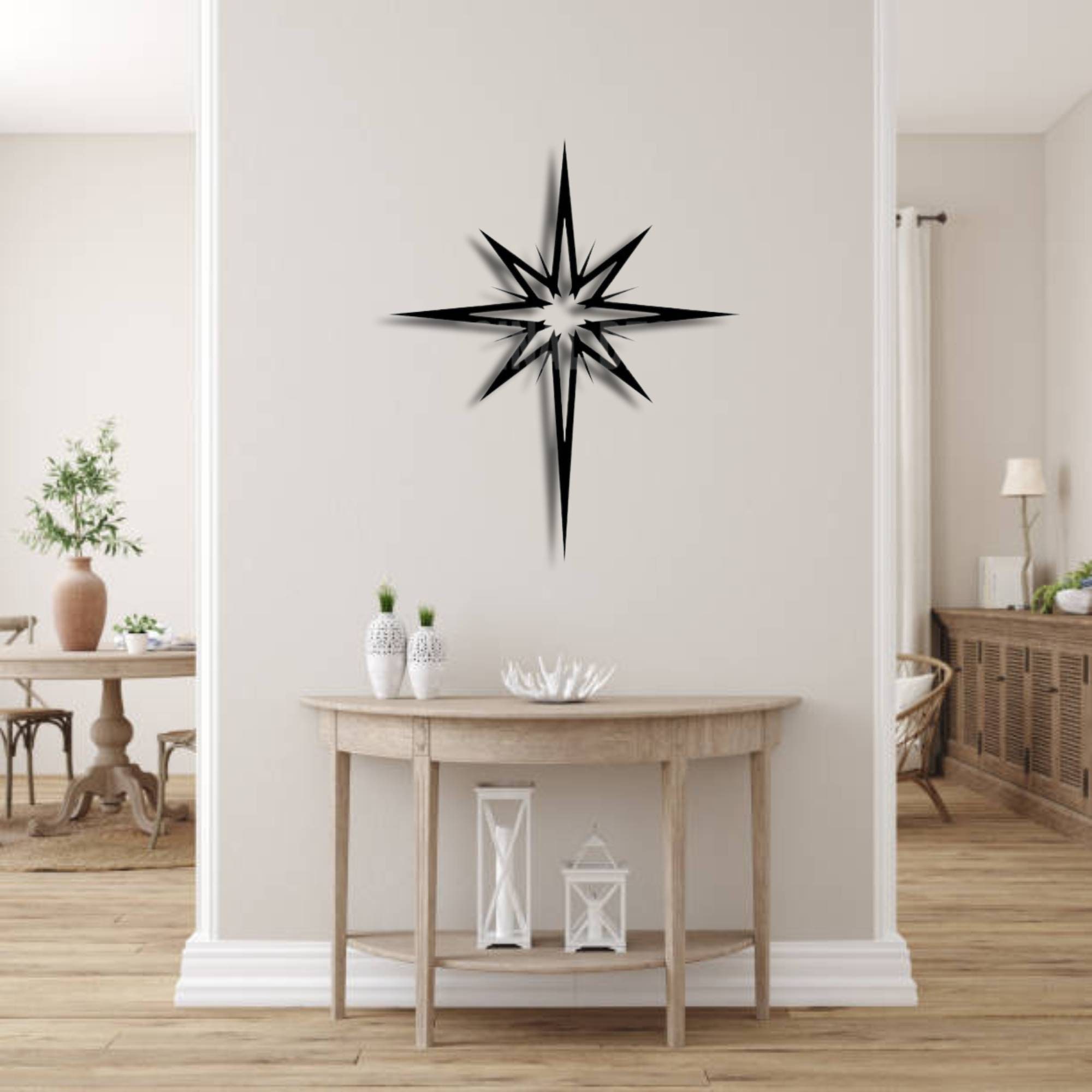 North Star Sign Black Metal Wall Art,north Star Sign Metal Wall Decor ...