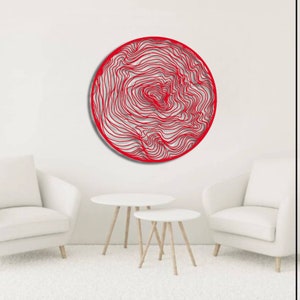 Abstract Red Metal Wall Art,circular Metal Wall Hanging,absract Red Metal Wall Hanging,red Metal ...