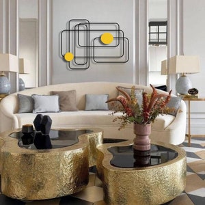 Black and Gold Luxury Metal Wall Decor,minimalist Metal Wall Decor ...