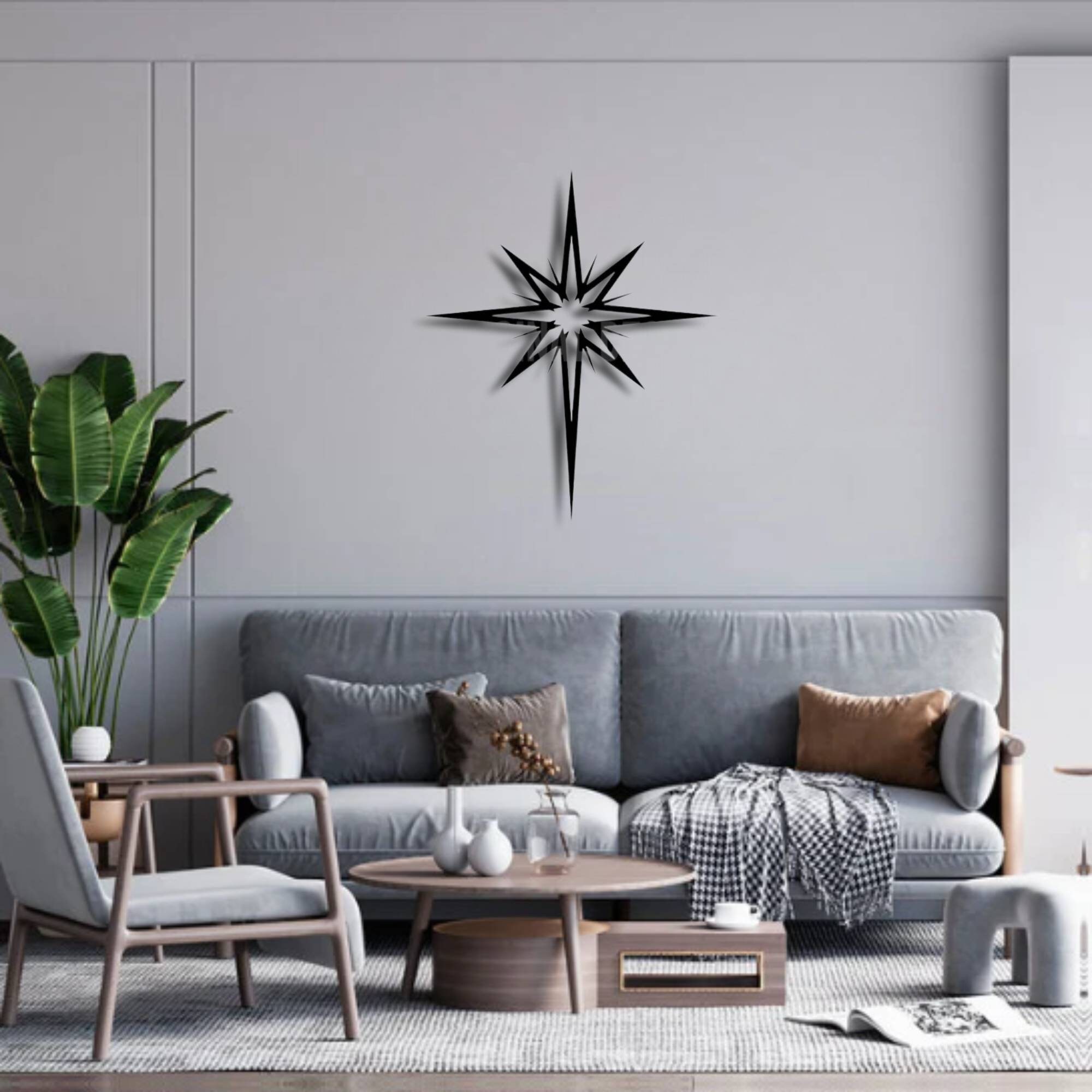 North Star Sign Black Metal Wall Art,north Star Sign Metal Wall Decor ...