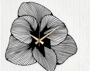 ginkgo flower decorative wall clock,unique metal wall clock,extra large wall clock,minimalist metal wall clock,floral design  wall clock