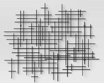 lines metal wall decor,minimalist metal wall sign,metal lines sign for wall,abstract metal wall sculpture,staircase wall decor ideas modern
