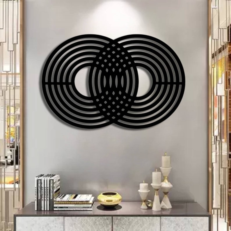 Irregular Circle in Circle Wall Decoration,abstract Metal Wall Hanging ...