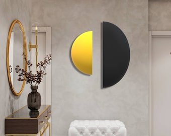 Decorazione da parete 3D in metallo, decorazione da parete con foglie di ginko, per soggiorno, ufficio, camera da letto